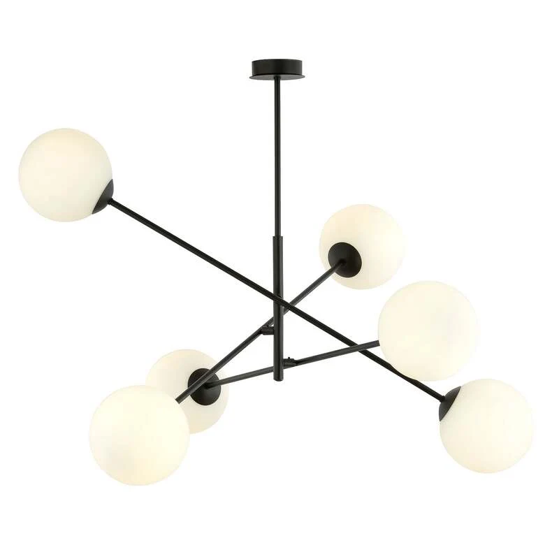 B-Ware Deckenleuchte Linear schwarz/opal sechsflammig Deckenlampe Lampe SIEHE TEXT/FOTO