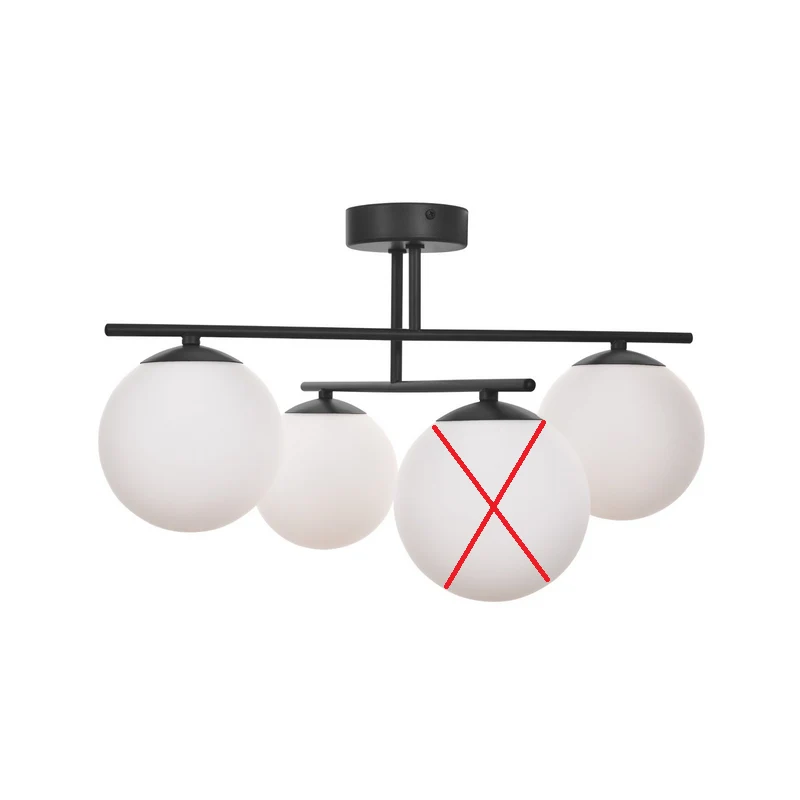 B-Ware Aurora Deckenleuchte Lampe schwarz Glas Ø 50 cm 4 flammig E14 SIEHE TEXT/FOTO327