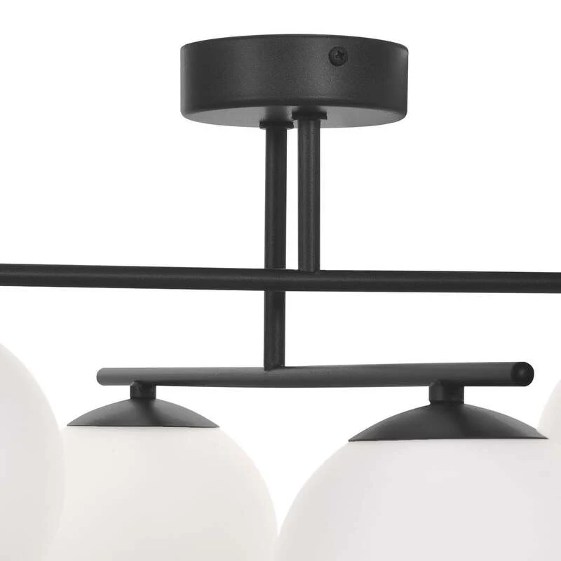 B-Ware Aurora Deckenleuchte Lampe schwarz Glas Ø 50 cm 4 flammig E14 SIEHE TEXT/FOTO327