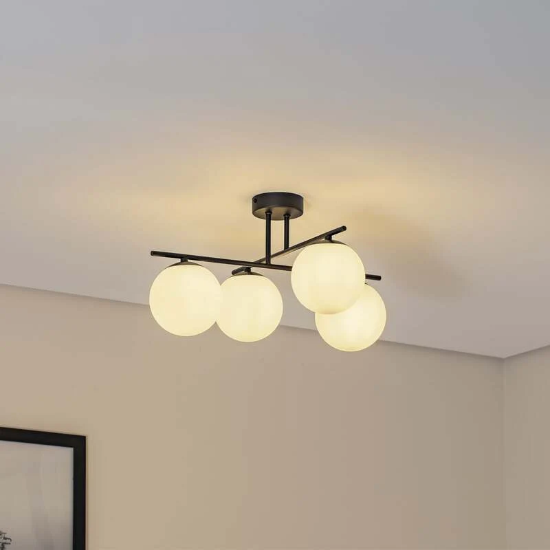 B-Ware Aurora Deckenleuchte Lampe schwarz Glas Ø 50 cm E14 SIEHE TEXT/FOTO