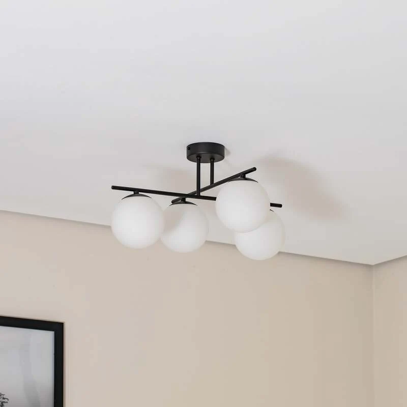 B-Ware Aurora Deckenleuchte Lampe schwarz Glas Ø 50 cm E14 SIEHE TEXT/FOTO