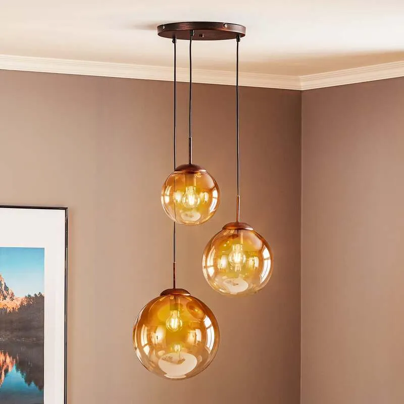 Globo Glas-Hängeleuchte Varus Hängeleuchte Lampe Leuchte amber SIEHE TEXT/FOTO