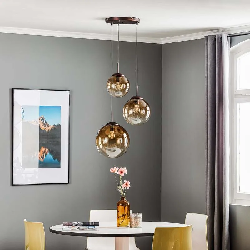 Globo Glas-Hängeleuchte Varus Hängeleuchte Lampe Leuchte amber SIEHE TEXT/FOTO
