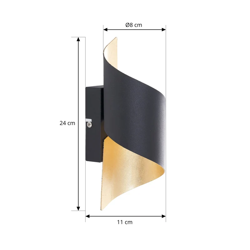 B-Ware Lindby Wandleuchte Wandlampe Desirio schwarz gold Metall Beleuchtung Wohnzim4