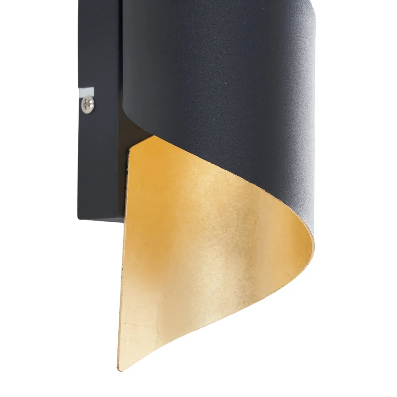 B-Ware Lindby Wandleuchte Wandlampe Desirio schwarz gold Metall Beleuchtung Wohnzim4