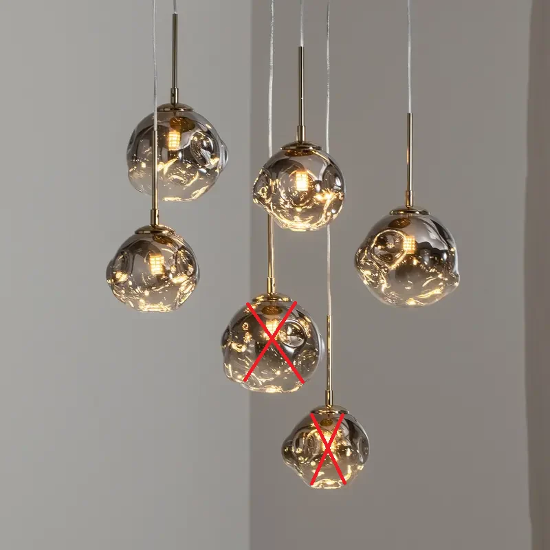 B-Ware Hängeleuchte Herman Pendelleuchte Lampe 6-flammig goldfarben SIEHE TEXT/FOTO