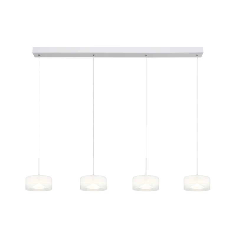 B-Ware Globo LED Hängeleuchte Belinda Pendelleuchte Glas Länge 105 cm weiß 4 flammig