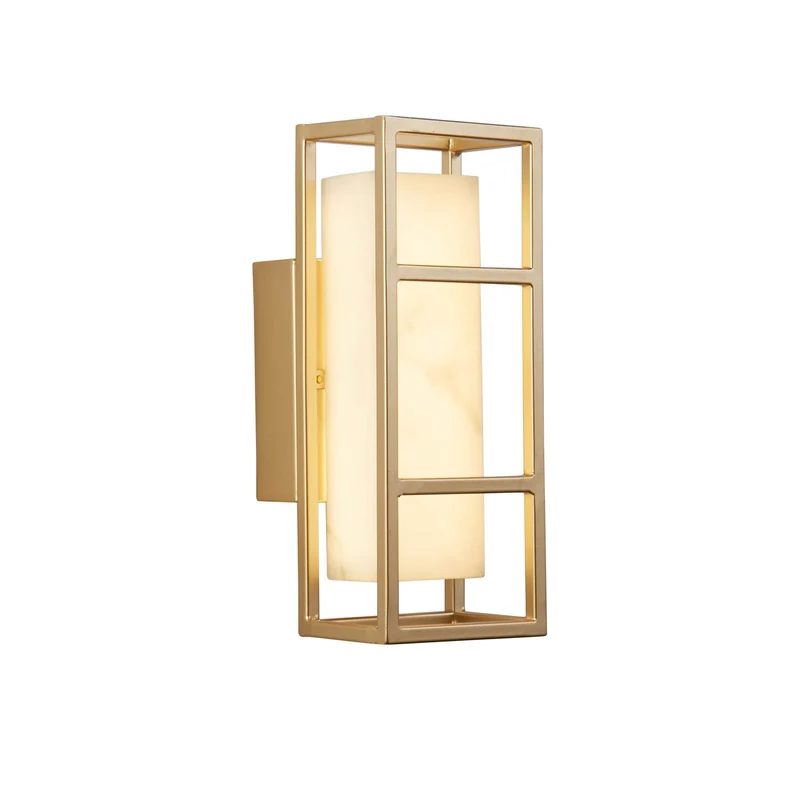 B-Ware Searchlight Wandleuchte Wandlampe Mirage LED gold Stahl IP44 Badezimmer Wohnzimm