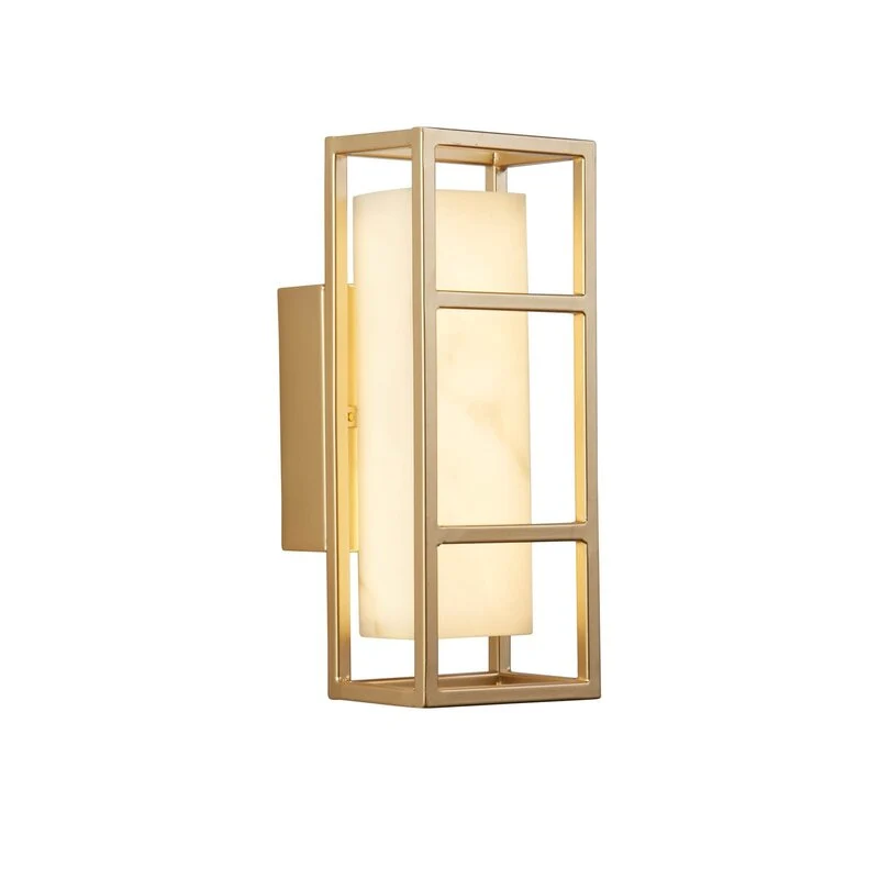 B-Ware Searchlight Wandleuchte Wandlampe Mirage LED gold Stahl IP44 Badezimmer Wohnzimm