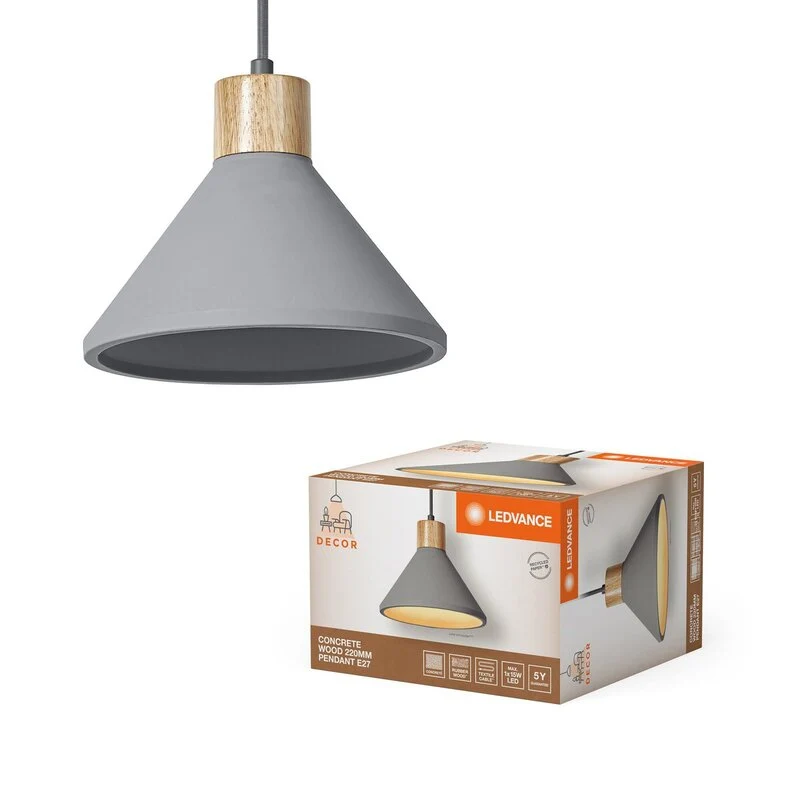 B-Ware LEDVANCE Hängeleuchte Pendelleuchte Betonleuchte grau Ø22cm Beton Concrete Wo471