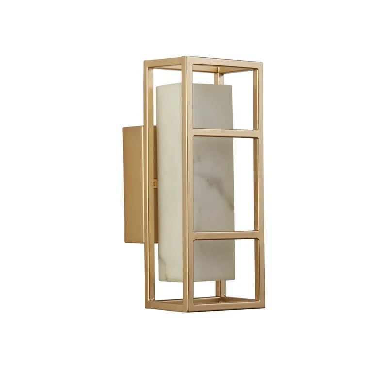 B-Ware Searchlight Wandleuchte Wandlampe Mirage LED gold Stahl IP44 Badezimmer Wohnz521