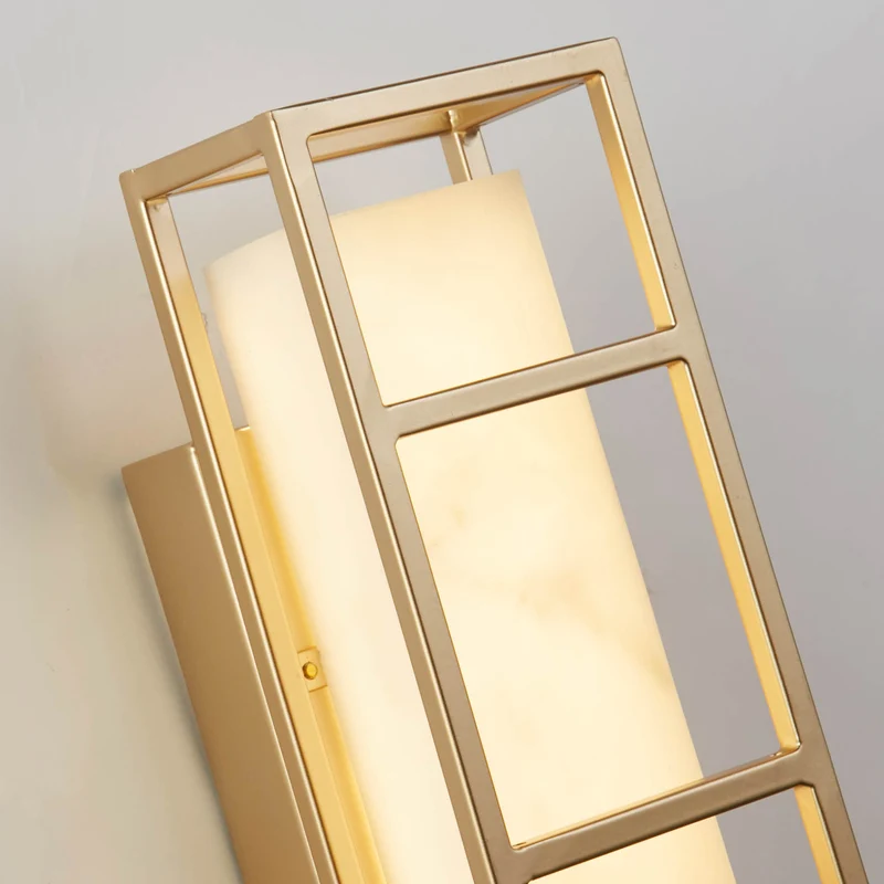 B-Ware Searchlight Wandleuchte Wandlampe Mirage LED gold Stahl IP44 Badezimmer Wohnz521
