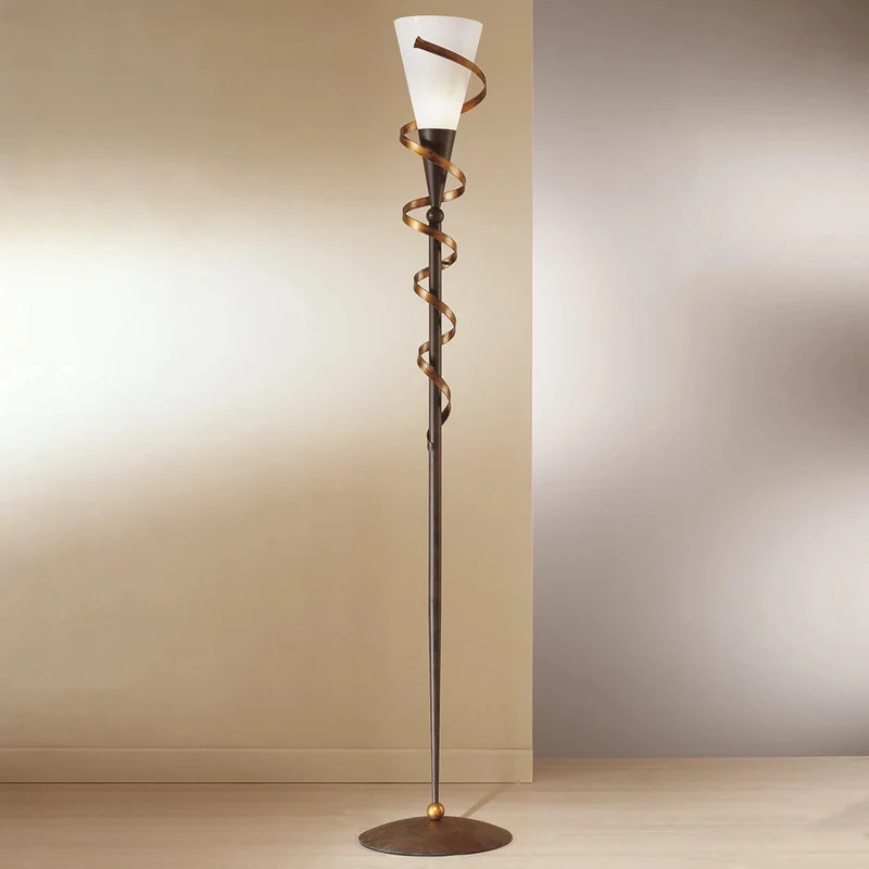 B-Ware Kögl Stehleuchte Lampe Leuchte goldener Spirale Rost Gold Metall SIEHE TEXT/FOTO