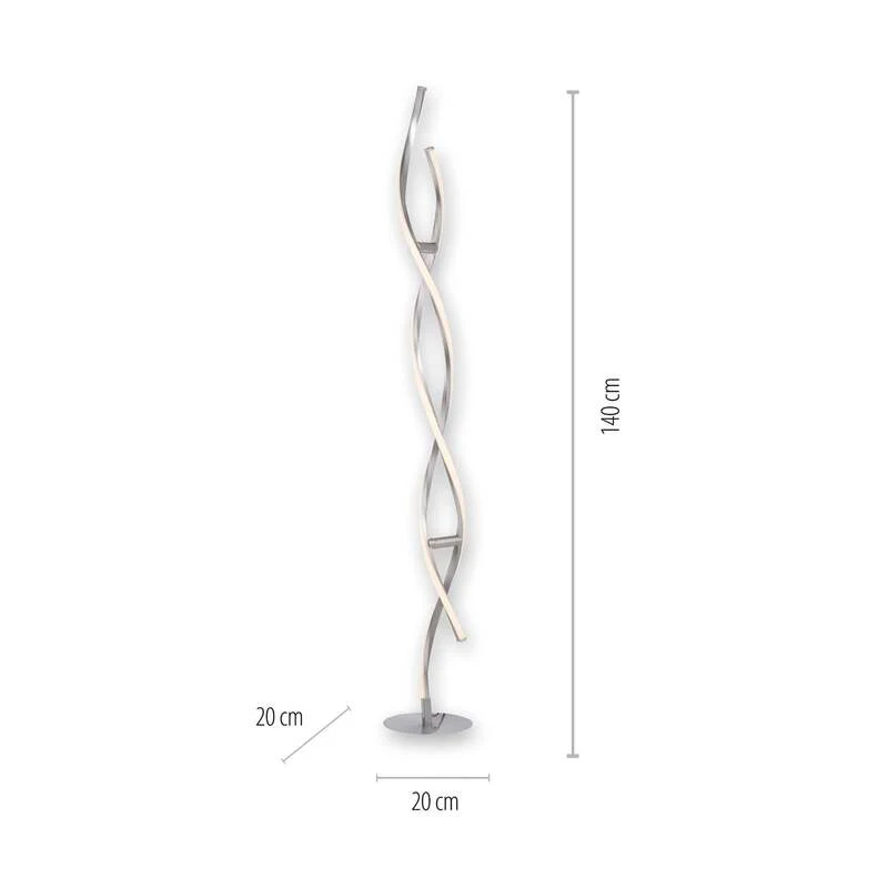 Stehleuchte Lampe LOLA Smart LED WLAN Smart Home silber opal gefrostet dimmbar
