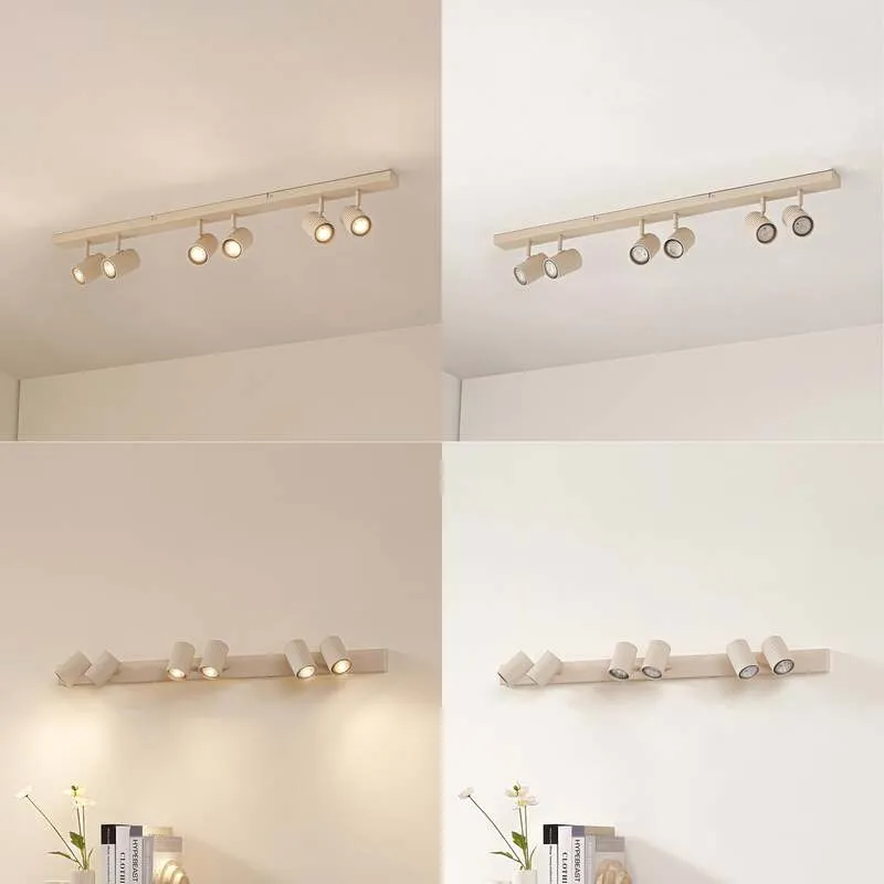 B-Ware Lindby Deckenstrahler Kardis 6-flammig LED Strahler dimmbar beige Metall 100cm