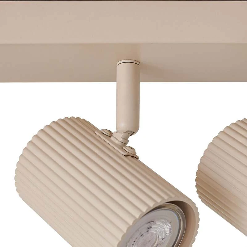 B-Ware Lindby Deckenstrahler Kardis 6-flammig LED Strahler dimmbar beige Metall 100cm