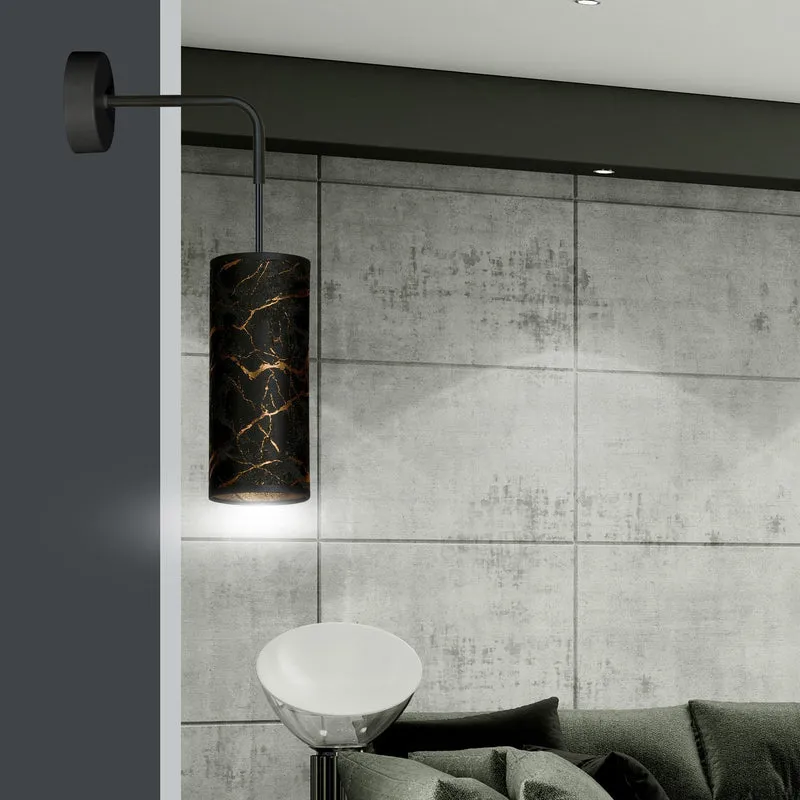 B-Ware EMIBIG LIGHTING Joni Wandlampe Leuchte schwarz-marmoriert Textil Beleuchtung