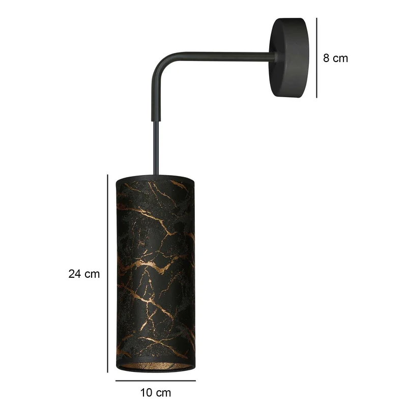 B-Ware EMIBIG LIGHTING Joni Wandlampe Leuchte schwarz-marmoriert Textil Beleuchtung
