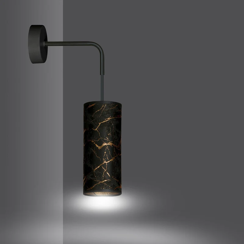 B-Ware EMIBIG LIGHTING Joni Wandlampe Leuchte schwarz-marmoriert Textil Beleuchtung