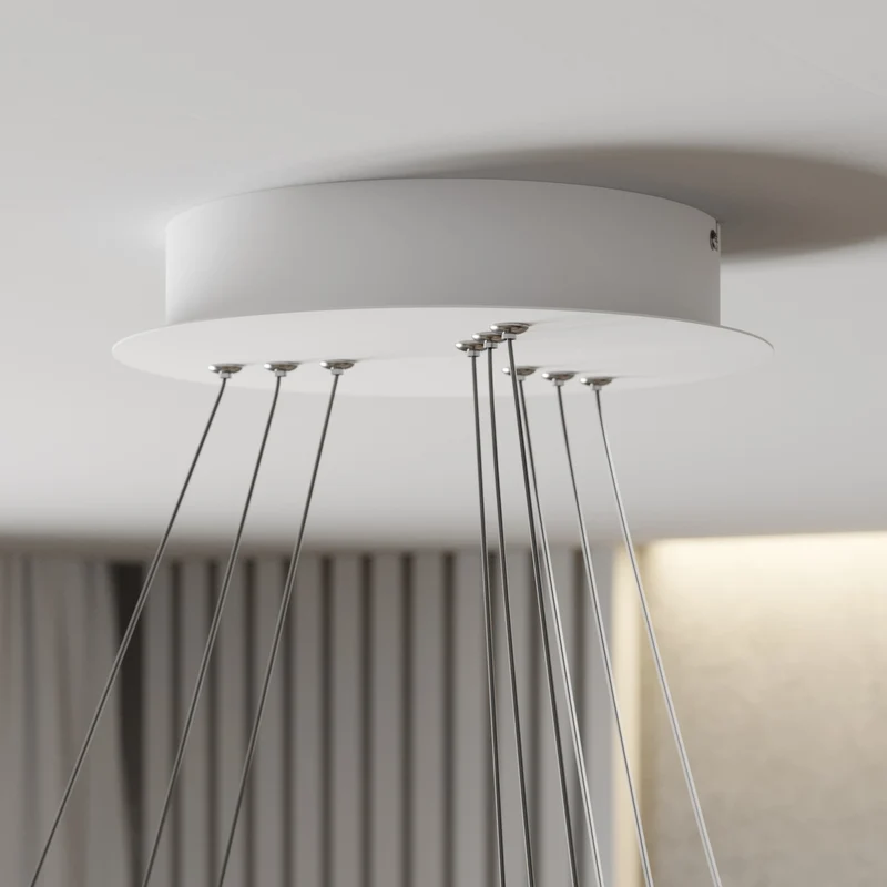 B-Ware Lucande Pendelleuchte Pendellampe LED Ezana weiß Metall Inneneinrichtung dimm197
