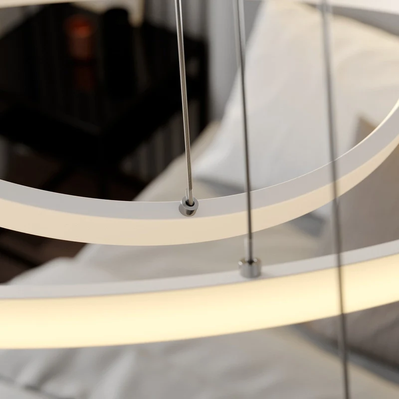 B-Ware Lucande Pendelleuchte Pendellampe LED Ezana weiß Metall Inneneinrichtung dimm197