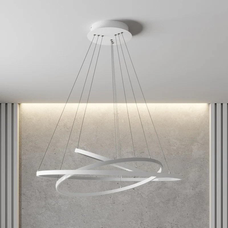 B-Ware Lucande Pendelleuchte Pendellampe LED Ezana weiß Metall Inneneinrichtung dimm197