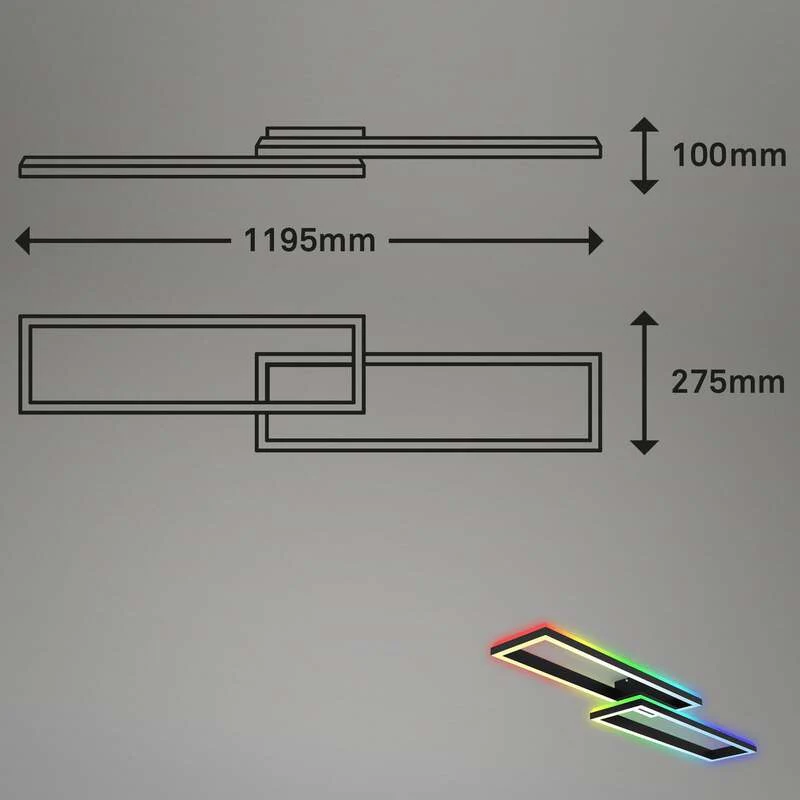 B-Ware Briloner LED-Deckenlampe Frame Deckenleuchte Lampe 2-flg RGBW SIEHE TEXT/FOTO558