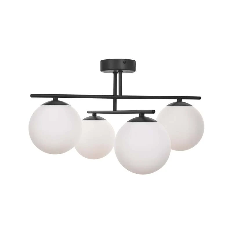 B-Ware Aurora Deckenleuchte Lampe schwarz Glas Ø 50 cm 4 flammig E14 SIEHE TEXT/FOTO