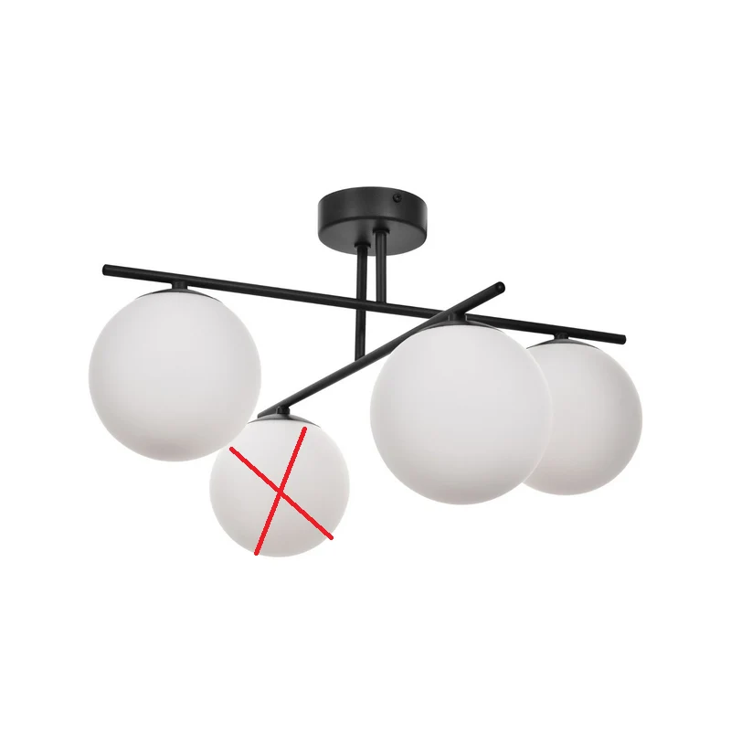 B-Ware Aurora Deckenleuchte Lampe schwarz Glas Ø 50 cm 4 flammig E14 SIEHE TEXT/FOTO