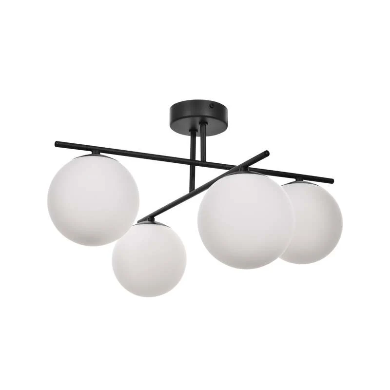 B-Ware Aurora Deckenleuchte Lampe schwarz Glas Ø 50 cm 4 flammig E14 SIEHE TEXT/FOTO