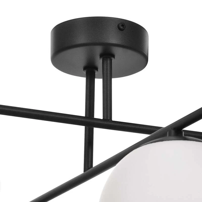 B-Ware Aurora Deckenleuchte Lampe schwarz Glas Ø 50 cm 4 flammig E14 SIEHE TEXT/FOTO
