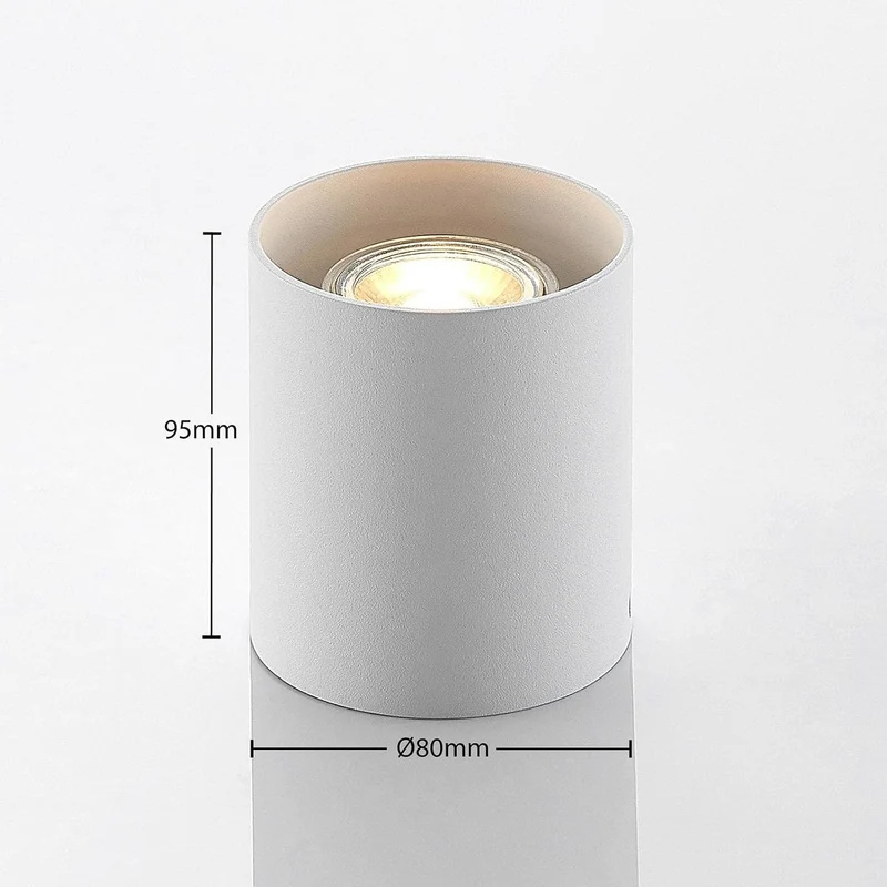 B-Ware ELC Efey Deckenlampe Leuchte GU10 Deckenleuchte rund weiß Aluminium 2 STÜCK
