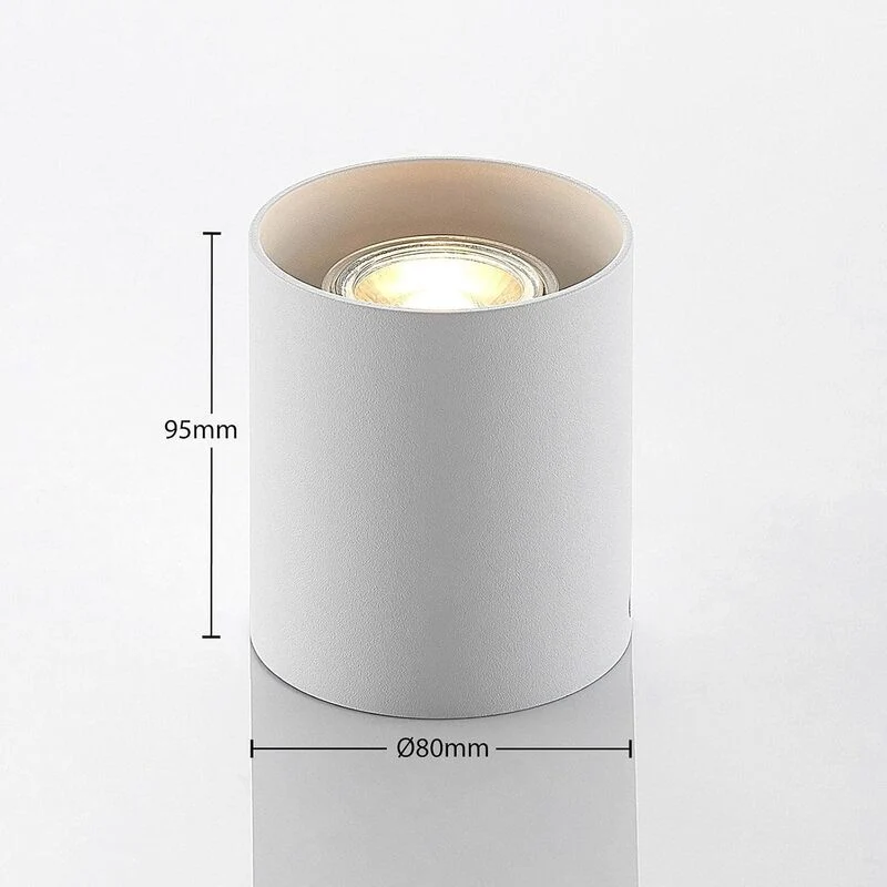 B-Ware ELC Efey Deckenlampe Leuchte GU10 Deckenleuchte rund weiß Aluminium 2 STÜCK