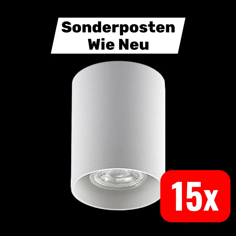 B-Ware ELC Efey Deckenlampe Leuchte GU10 Deckenleuchte rund weiß Aluminium I15 STÜCK