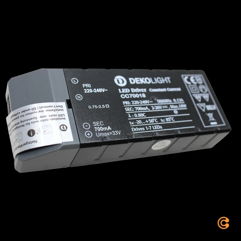 B-Ware Deko Light LED-Trafo Stromversorgung Netzgerät LED 18W 2-26V DC Schwarz
