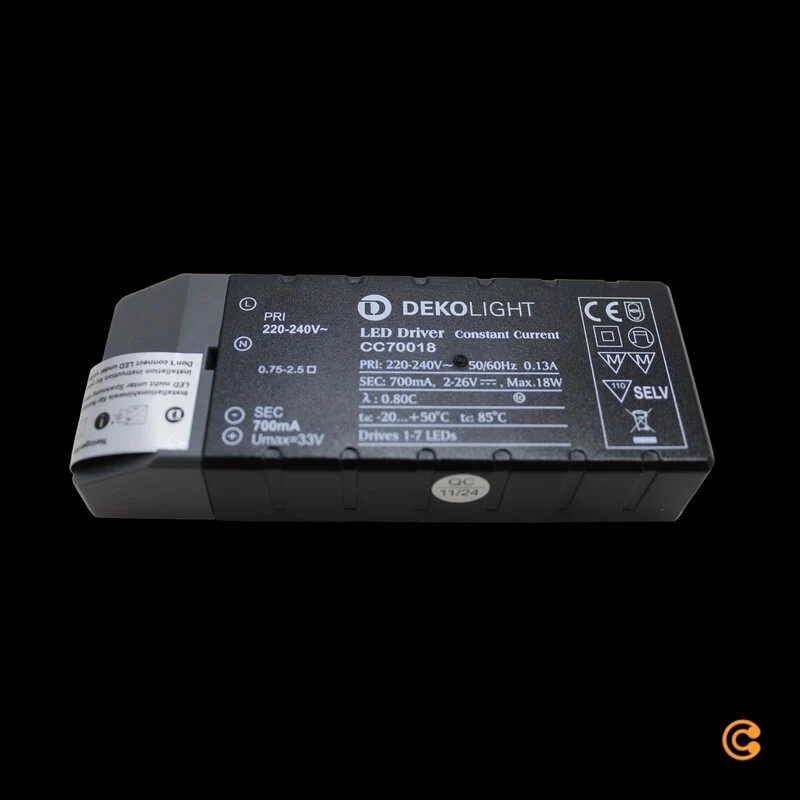 B-Ware Deko Light LED-Trafo Stromversorgung Netzgerät LED 18W 2-26V DC Schwarz