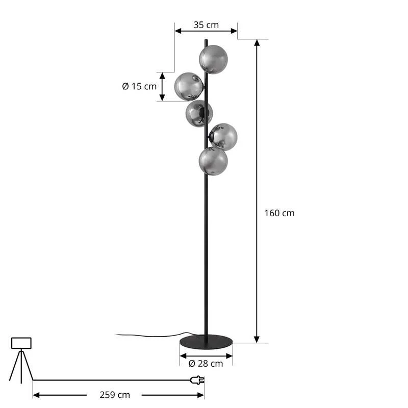 B-Ware Lindby Stehleuchte Lampe Orbelia Standleuchte Glas schwarz LED SIEHE TEXT/FOTO