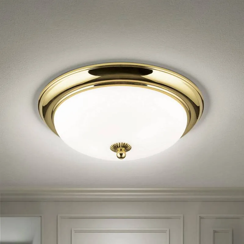 B-Ware Orion Deckenleuchte Lampe Jugendstil Deckenlampe 35 cm gold Milchglas 2x E27536