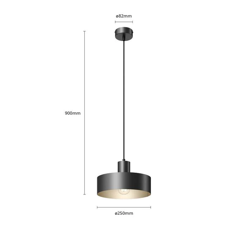 B-Ware Sigma Lighting Hängeleuchte Rif LED Pendelleuchte dimmbar schwarz Ø25cm 90cm
