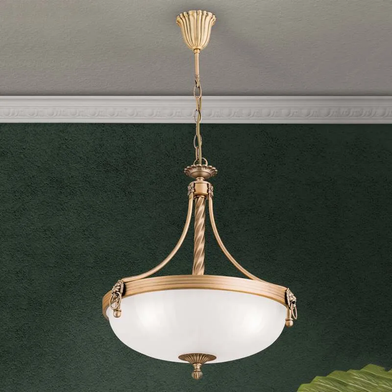 B-Ware Orion Hängeleuchte Rocca 44cm dimmbar Pendelleuchte Lampe bronze weiß 3-flammig