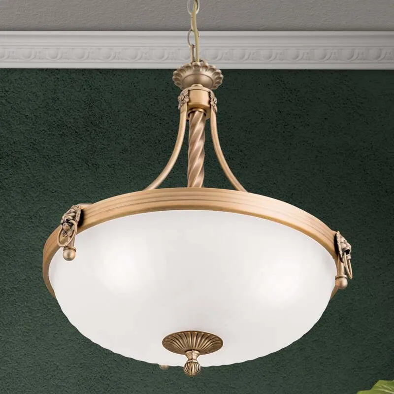 B-Ware Orion Hängeleuchte Rocca 44cm dimmbar Pendelleuchte Lampe bronze weiß 3-flammig