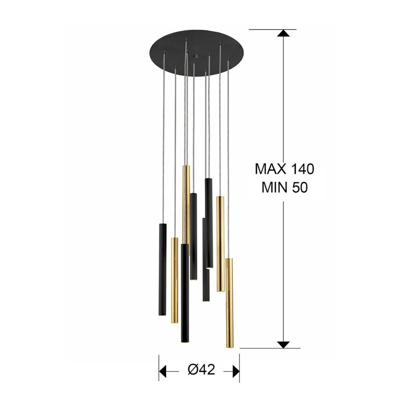 B-Ware Schuller Hängelampe Pendelleuchte LED steuerbar Fernbedienung gold schwarz Me283