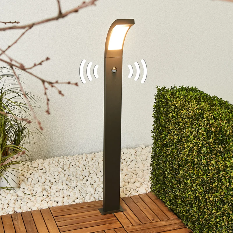 B-Ware Lucande Pollerleuchte Wegeleuchte LED Juvia Sensor grafitgrau Außenbereich