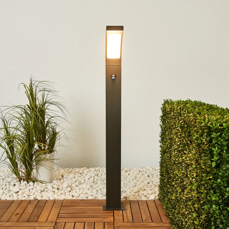 B-Ware Lucande Pollerleuchte Wegeleuchte LED Juvia Sensor grafitgrau Außenbereich