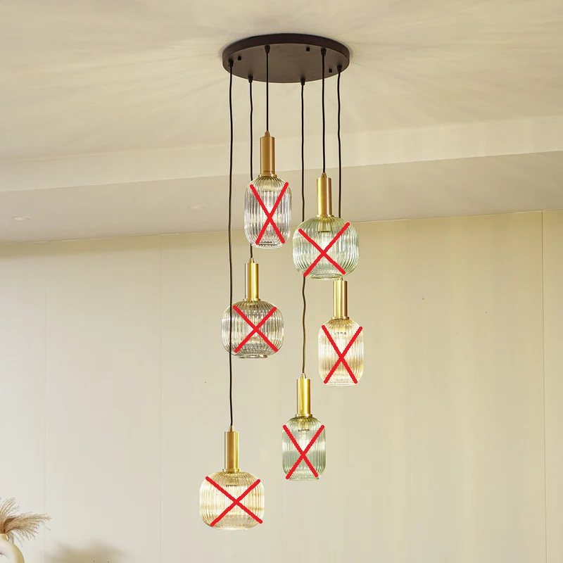 B-Ware Lindby Hängeleuchte Doroteo amber grau Glas Deckenlampe Lampe SIEHE TEXT/FOTO