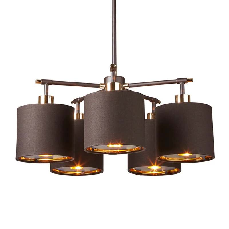 B-Ware Elstead Hängeleuchte Pendelleuchte Balance Deckenlampe E27 Braun-Messing 5-flg