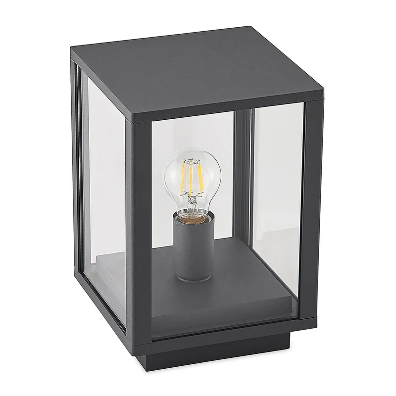 B-Ware Lindby Giavanna Sockelleuchte Wegeleuchte Gartenleuchte Lampe E27 dunkelgrau