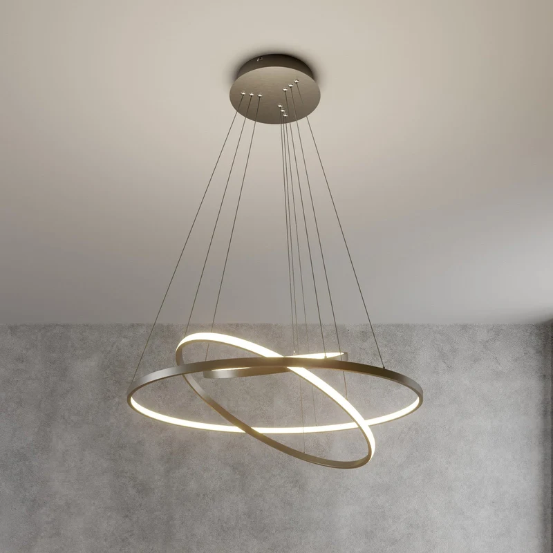 B-Ware Lucande Pendelleuchte Hängelampe LED nickel Metall Kunststoff dimmbar warmweiß