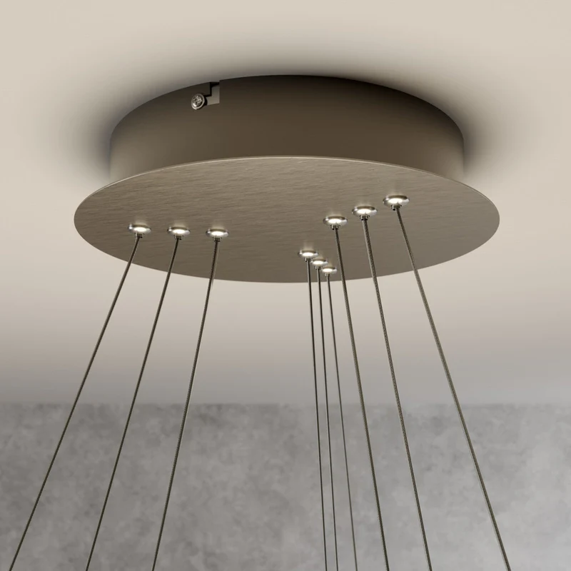 B-Ware Lucande Pendelleuchte Hängelampe LED nickel Metall Kunststoff dimmbar warmweiß