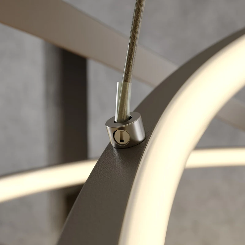 B-Ware Lucande Pendelleuchte Hängelampe LED nickel Metall Kunststoff dimmbar warmweiß